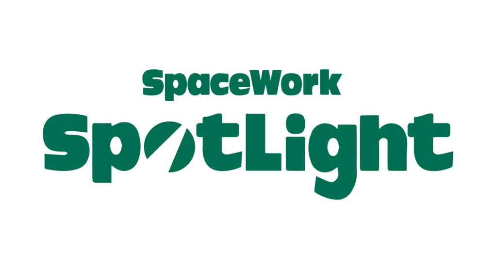 SpaceWork Spotlight logo in bold teal typography featuring a stylized cutout in the word Spotlight