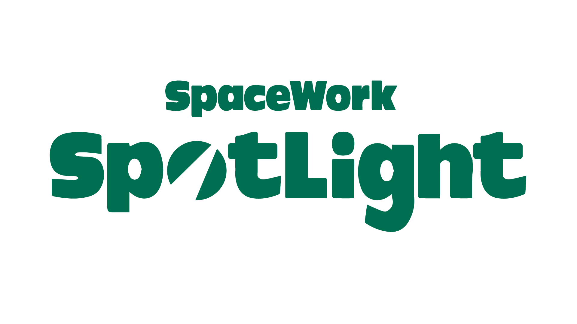 SpaceWork Spotlight logo in bold teal typography featuring a stylized cutout in the word Spotlight